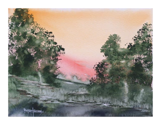 Ricardo Aguirre. Atardecer, 32 x 24 cm