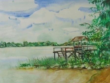 Adrian Paiva. Muelle, 24 x 32 cm
