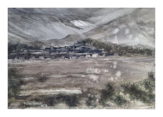 Ricardo Aguirre. Atardecer Invernal, 27 x 20 cm