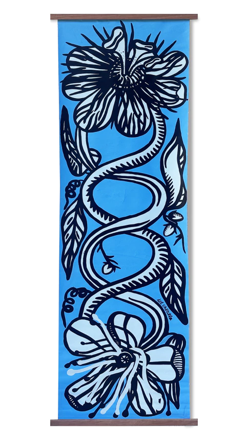 Serrana Sol del Castillo. Achiote y Mburucuyá, 196 x 70 cm