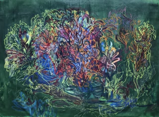 Dolores Castaño. Noche verde, 107 x 145 cm