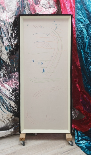 Juliana Iriart. Pintura Rodante II, 180 x 80 x 50 cm