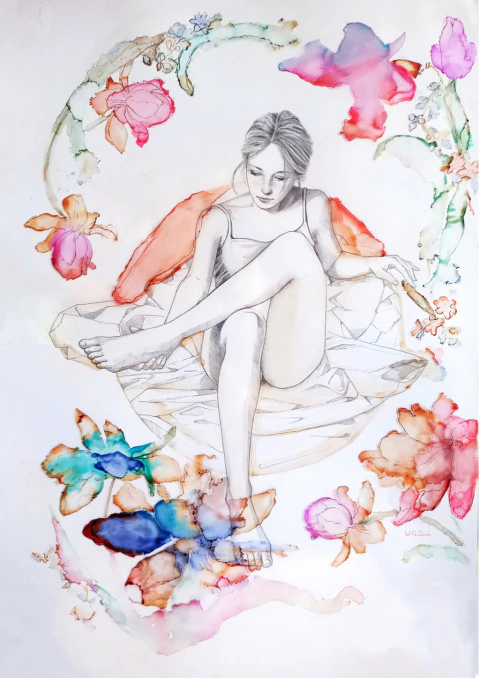 Val García Duran. El descanso de la bailarina, 70 x 50 cm