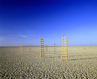 ALFREDO DE STEFANO. ESCALERAS AL CIELO, 128 x 160 CM.