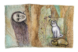 Nora Kimelman. Juguemos en el bosque: Gatos con intenciones, 37 x 57 cm