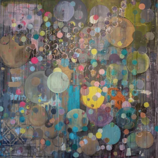 Myriam Zini. Impacto #5, 150 x 150 cm.