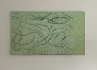Catalina White. Lentejitas de agua en arroyo, 70 x 120 cm - comprar online