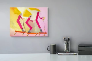 Lino Divas. Patines, 40 x 50 cm