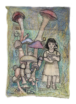 Nora Kimelman. Juguemos en el bosque: Los hongos nacen en silencio, 56 x 40 cm