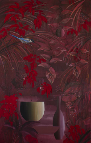 MAGDALENA RANTICA.CARMESÍ.148 X 94 CM