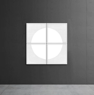 Barbara Kaplan. Valor de gris, 140 x 140 cm