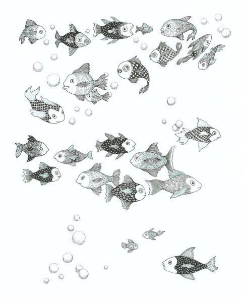 Cecilia Candia. Peces, 25 x 20 cm