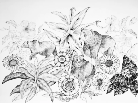 Camila Vilar. Selva de osos, 70 x 90 cm - comprar online