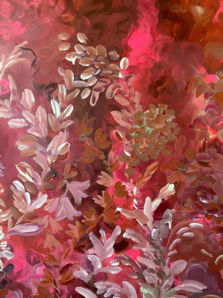 Florentina Fischer. Ultramar coral, 120 x 100 cm
