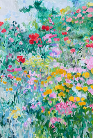 Flora Gomez. Dos jardines (Par) 150 x 100 y 150 x 100 cm