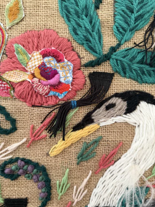 Joaquín González Bonorino. Garza morada, 68 x 60 cm