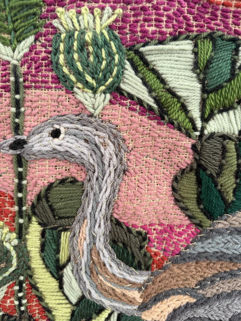 Joaquín González Bonorino. Surí cordillerano y Ginkgo, 80 x 60 cm