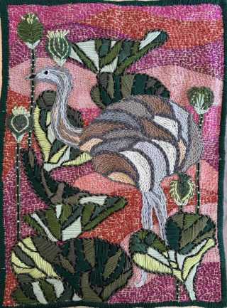 Joaquín González Bonorino. Surí cordillerano y Ginkgo, 80 x 60 cm