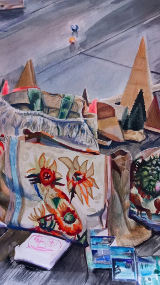 Caroline de Chaunac. Berte ou la Liberté, 70 x 110 cm