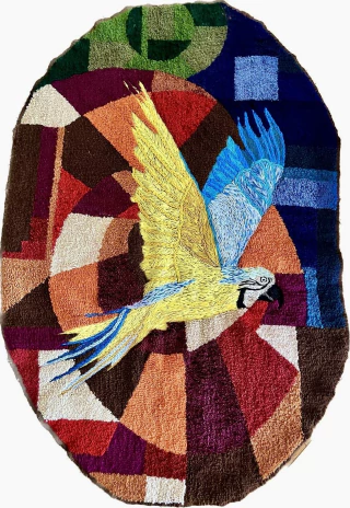 Joaquín González Bonorino. Guacamayo en espiral, 150 cm x 100 cm