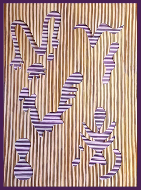 Ana Clara Soler. Rayada I, 70 x 50 cm.