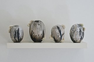 Agustina Garrigou. Raku Potatoid N8, 13 cm diam. 14 cm alto