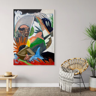 JAIME RUIZ. BLACK CASPER. 145 x 105 cm