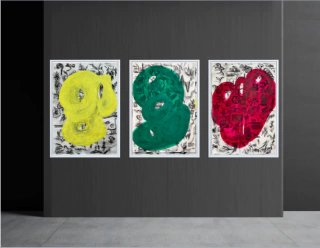 Adriana Carambia. Serie escrito, 140 x 100 cm