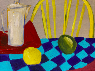 Rosario Lopez Ercoli. Limon y mantel , 24 x 30 cm