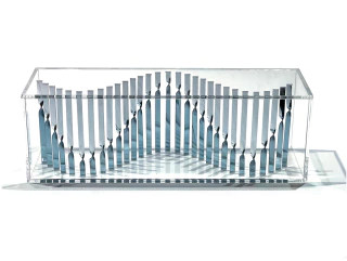 Santiago Zemma. Sinusoide II (Plata y Celeste 31), 8,5 x 8 x 25 cm