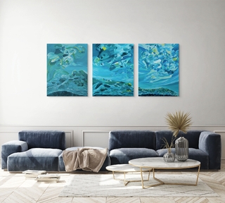Leandro Bejar. Paisaje azul, 100 x 210 cm - comprar online