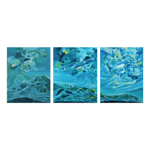 Leandro Bejar. Paisaje azul, 100 x 210 cm - comprar online