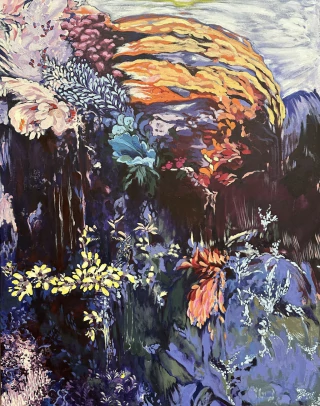 Cecilia Capurro. Violetas y el viento, 122 x 96 cm - comprar online