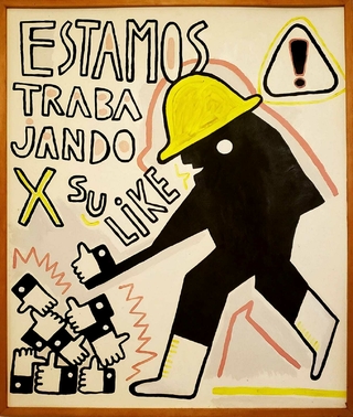 Lino Divas. Trabajando por su like, 100 x 80 cm