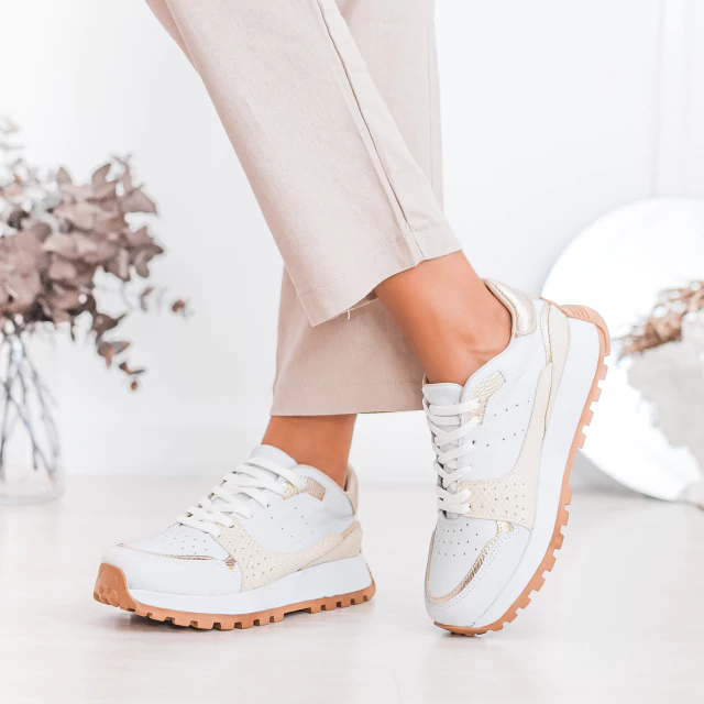 ZAPATILLA NINA BLANCA Y NATURAL — imagen 4