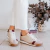 ZAPATILLA ETTA NATURAL Y BORDÓ - comprar online