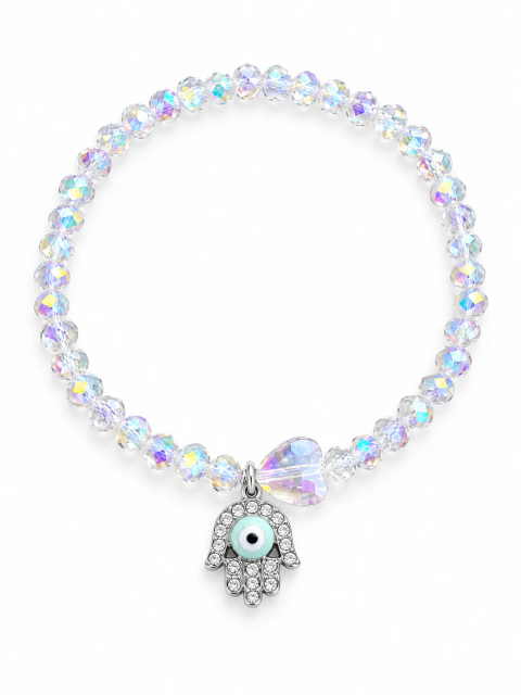Pulsera amuletos cristal tornasolado