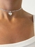 Choker corazon inflado de acero blanco