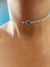 Choker ojo azul de acero blanco - comprar online