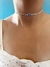 Choker ojo azul de acero blanco