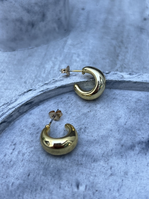 Aros gota small golden de acero (par)