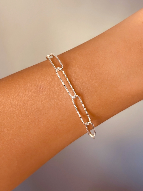 Pulsera cadena bold de acero blanco