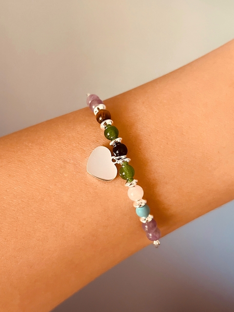 Pulsera Afrodita corazón de acero blanco