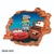 Vinilo decorativo infantil Pared Rota 3D Cars