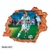 Vinilo decorativo infantil Pared Rota 3D Fútbol Messi