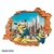 Vinilo decorativo infantil Pared Rota 3D Minions