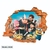 Vinilo decorativo infantil Pared Rota 3D Minions