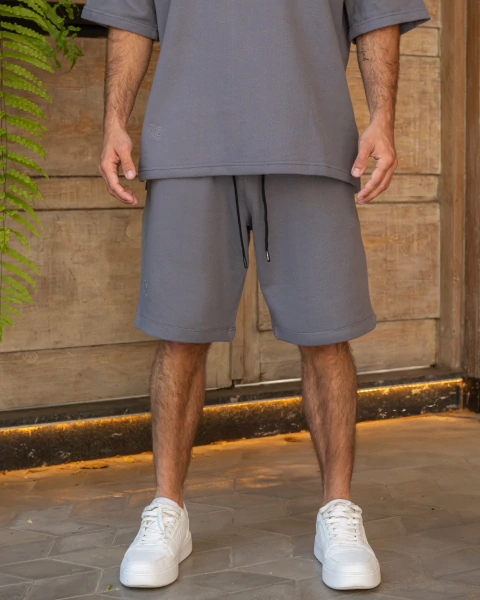 Bermuda Rústico Piqué Gris - comprar online