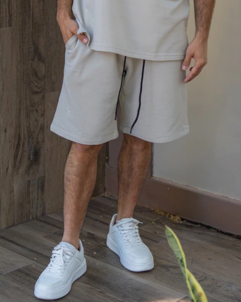 Bermuda Rústico Piqué Beige - comprar online