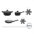 Bateria de Cocina 7 Piezas Granito Negro Hudson - comprar online